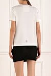 Women's white T-shirt made of cotton Givenchy - brand logo. 100% cotton. Country of manufacture: Italy. Care: specialized cleaning - photo 4