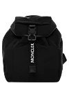 Moncler Women's backpack black from polyester - buckle with brand logo. 100% polyester. Size: 26cm x 22cm x 13cm. zip pocket, . internal pocket for mobile phone. Country of manufacture: Italy. Care: specialized cleaning - photo 1