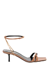 Saint Laurent Women's beige sandals made of genuine leather - ankle chain. 100% genuine leather. buckle. Country of manufacture: Italy. Care: specialized cleaning - photo 1