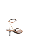 Women's beige sandals made of genuine leather Saint Laurent - ankle chain. 100% genuine leather. buckle. Country of manufacture: Italy. Care: specialized cleaning - photo 4