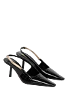 Saint Laurent Black women's heels made of genuine leather - textured leather. 100% genuine leather. buckle. Country of manufacture: Italy. Care: specialized cleaning - photo 3