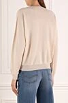 Women's beige cashmere and viscose jumper. Peserico - 97% cashmere, 3% viscose. one chest pocket. Country of manufacture: Italy. Care: specialized cleaning - photo 4