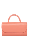 Salce197 Women's pink bag made of genuine leather - brand logo. 100% calfskin. Shoulder strap: 106-116cm. Closure: magnetic flap. Country of manufacture: Italy. Care: specialized cleaning - photo 1