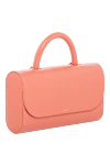 Salce197 Women's pink bag made of genuine leather - brand logo. 100% calfskin. Shoulder strap: 106-116cm. Closure: magnetic flap. Country of manufacture: Italy. Care: specialized cleaning - photo 3