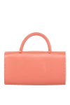 Women's bag, pink, made of genuine leather Salce197 - brand logo. 100% calfskin. Shoulder strap: 106-116cm. Closure: magnetic flap. Country of manufacture: Italy. Care: specialized cleaning - photo 4