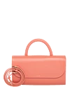 Salce197 Women's pink bag made of genuine leather - brand logo. 100% calfskin. Shoulder strap: 106-116cm. Closure: magnetic flap. Country of manufacture: Italy. Care: specialized cleaning - photo 5