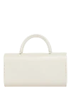 Women's white bag made of genuine leather Salce197 - brand logo. 100% calfskin. Shoulder strap: 106-116cm. Closure: magnetic flap. Country of manufacture: Italy. Care: specialized cleaning - photo 4