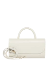 Salce197 Women's white bag made of genuine leather - brand logo. 100% calfskin. Shoulder strap: 106-116cm. Closure: magnetic flap. Country of manufacture: Italy. Care: specialized cleaning - photo 5