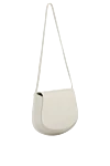 Salce197 Women's white bag made of genuine leather - metal parts with mirror galvanic coating . 100% genuine leather. Closure: magnetic flap. Handles: shoulder strap. Country of manufacture: Italy. Care: specialized cleaning - photo 3