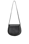 Salce197 Women's black bag made of genuine leather - metal parts with mirror galvanic coating . 100% genuine leather. Closure: magnetic flap. Handles: shoulder strap. Country of manufacture: Italy. Care: specialized cleaning - photo 1