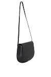 Salce197 Women's black bag made of genuine leather - metal parts with mirror galvanic coating . 100% genuine leather. Closure: magnetic flap. Handles: shoulder strap. Country of manufacture: Italy. Care: specialized cleaning - photo 3