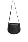 Women's black bag made of genuine leather Salce197 - metal parts with mirror galvanic coating . 100% genuine leather. Closure: magnetic flap. Handles: shoulder strap. Country of manufacture: Italy. Care: specialized cleaning - photo 4