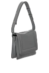 Salce197 Women's gray bag made of genuine leather - 100% genuine leather. flap. Handles: adjustable shoulder strap. Country of manufacture: Italy. Care: specialized cleaning - photo 3