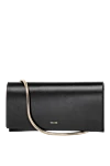 Salce197 Women's black clutch made of genuine leather - brand logo. 100% genuine leather. Closure: magnetic flap. Handles: metal chain. Country of manufacture: Italy. Care: specialized cleaning - photo 5