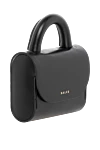 Salce197 Women's black bag made of genuine leather - brand logo. 100% genuine leather. Closure: magnetic flap. Slip credit card pocket. Handles: reinforced handle. Country of manufacture: Italy. Care: specialized cleaning - photo 3