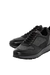 Doucal`s Gray men's sneakers made of genuine leather and wool - 70% genuine leather, 30% wool. Closure: laces. Country of manufacture: Italy. Care: specialized cleaning - photo 5