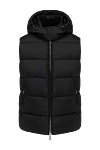 Moorer Men's black polyester vest - 100% cotton. hood. Closure: drawstring, zipper. two side pockets. Country of manufacture: Italy. Care: specialized cleaning - photo 1