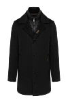 Moorer Men's black wool and cashmere coat - brand logo. 90% wool, 10% cashmere. zipper, buttons. two front pockets. Country of manufacture: Italy. Care: specialized cleaning - photo 1