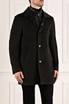 Moorer Men's black wool and cashmere coat - brand logo. 90% wool, 10% cashmere. zipper, buttons. two front pockets. Country of manufacture: Italy. Care: specialized cleaning - photo 3