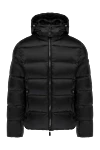 Moorer Men's black down jacket made of polyamide - 100% polyamide. hood . Closure: zipper. two side pockets. Insulation: down. Country of manufacture: Italy. Care: specialized cleaning - photo 1