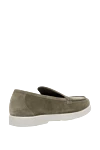 Men's green nubuck loafers Moorer - contrast sole. 100% nubuck. Country of manufacture: Italy. Care: specialized cleaning - photo 4