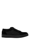 Moorer Men's black nubuck sneakers - 100% nubuck. Closure: laces. Country of manufacture: Italy. Care: specialized cleaning - photo 1