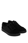 Moorer Men's black nubuck sneakers - 100% nubuck. Closure: laces. Country of manufacture: Italy. Care: specialized cleaning - photo 3