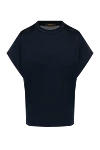 Moorer Women's blue T-shirt made of cotton - 100% cotton. Country of manufacture: Italy. Care: specialized cleaning - photo 1