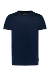 Moorer Men's blue T-shirt made of cotton - brand logo. 100% cotton. Country of manufacture: Italy. Care: specialized cleaning - photo 1