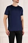 Moorer Men's blue T-shirt made of cotton - brand logo. 100% cotton. Country of manufacture: Italy. Care: specialized cleaning - photo 3