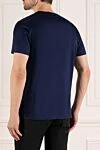 Men's blue T-shirt made of cotton Moorer - brand logo. 100% cotton. Country of manufacture: Italy. Care: specialized cleaning - photo 4