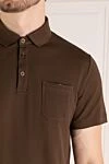 Moorer Polo for men brown from cotton - 100% cotton. Closure: buttons. chest pocket. Country of manufacture: Italy. Care: specialized cleaning - photo 5