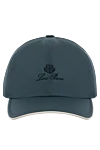 Loro Piana Men's blue cap made of polyester - brand logo. 100% polyester. Country of manufacture: Italy. Care: specialized cleaning - photo 1