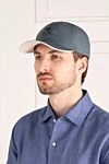 Men's blue cap made of polyester Loro Piana - brand logo. 100% polyester. Country of manufacture: Italy. Care: specialized cleaning - photo 2