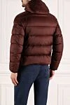 Men's burgundy polyamide down jacket Moorer - 100% polyamide. hood . Closure: zipper. two side pockets. Insulation: down. Country of manufacture: Italy. Care: specialized cleaning - photo 4