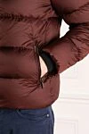 Moorer Men's burgundy polyamide down jacket - 100% polyamide. hood . Closure: zipper. two side pockets. Insulation: down. Country of manufacture: Italy. Care: specialized cleaning - photo 5