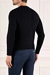 Men's blue woolen jumper Moorer - 100% wool. Country of manufacture: Italy. Care: specialized cleaning - photo 4