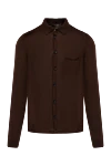 Moorer Brown men's shirt made of wool - 100% wool. Closure: buttons. chest pocket. Country of manufacture: Italy. Care: specialized cleaning - photo 1