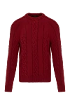 Moorer Men's red cashmere jumper - textured stripes. 100% cashmere. Country of manufacture: Italy. Care: specialized cleaning - photo 1