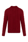 Men's red cashmere jumper Moorer - textured stripes. 100% cashmere. Country of manufacture: Italy. Care: specialized cleaning - photo 6