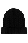 Moorer Women's cashmere hat black - brand logo. 100% cashmere. Country of manufacture: Italy. Care: specialized cleaning - photo 3