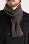 Men's gray cashmere scarf with buttons Moorer - 100% cashmere. Closure: buttons. Country of manufacture: Italy. Care: specialized cleaning - photo 2