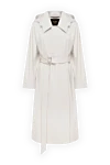 Moorer White women's trench coat made of polyester and polyurethane - 80% polyester, 20% polyurethane. Additional: hood. belt. two side pockets. Country of manufacture: Italy. Care: specialized cleaning - photo 1