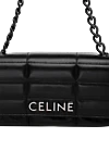 Celine Women's bag gray genuine leather with logo - brand logo. 100% genuine leather. Belt: chain. Country of manufacture: Italy. Care: specialized cleaning - photo 5