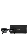 Celine Women's sunglasses black made of plastic - brand logo. 100% plastic frame. Lenses: black. Country of manufacture: Italy. Care: specialized cleaning - photo 5