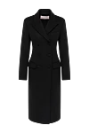 Valentino Women's black wool and cashmere coat - 90% wool, 10% cashmere. Closure: buttons. two side pockets. Country of manufacture: Italy. Care: specialized cleaning - photo 1