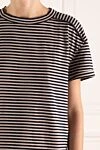 Brunello Cucinelli Women's blue T-shirt made of cotton - stripe pattern. 100% cotton. Country of manufacture: Italy. Care: specialized cleaning - photo 5