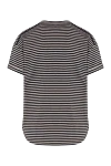 Women's blue T-shirt made of cotton Brunello Cucinelli - stripe pattern. 100% cotton. Country of manufacture: Italy. Care: specialized cleaning - photo 6