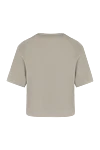 T-shirt for women beige made of cotton Brunello Cucinelli - logo. 100% cotton. Country of manufacture: Italy. Care: specialized cleaning - photo 6