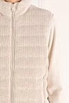 Brunello Cucinelli Beige women's vest made of cotton and polyester. - brand logo. 96% cotton, 4% polyester. Closure: zipper. two side pockets. Country of manufacture: Italy. Care: specialized cleaning - photo 5